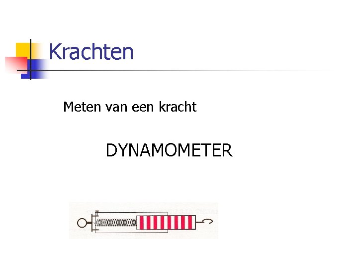 Krachten Meten van een kracht DYNAMOMETER 