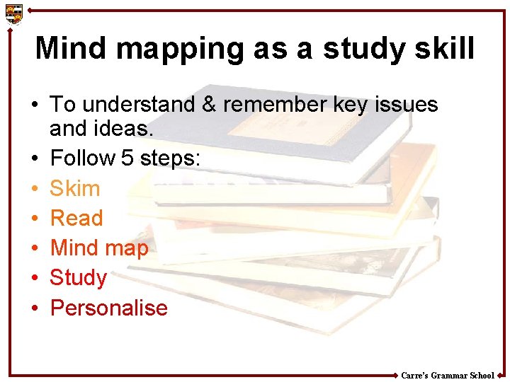Mind mapping as a study skill • To understand & remember key issues and