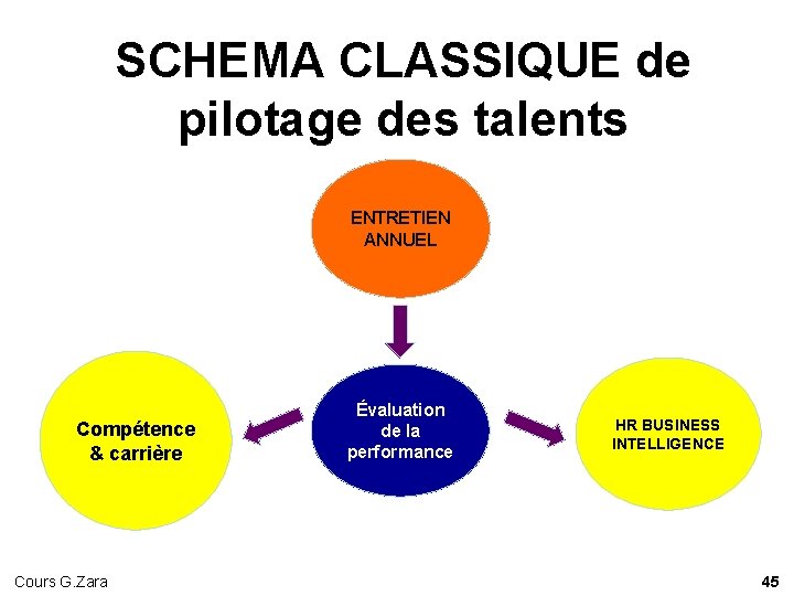 SCHEMA CLASSIQUE de pilotage des talents ENTRETIEN ANNUEL Compétence & carrière Cours G. Zara SCHEMA CLASSIQUE de pilotage des talents ENTRETIEN ANNUEL Compétence & carrière Cours G. Zara
