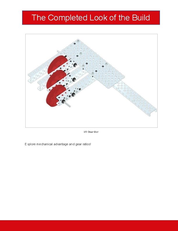 The Completed Look of the Build V 5 Gear Box Explore mechanical advantage and