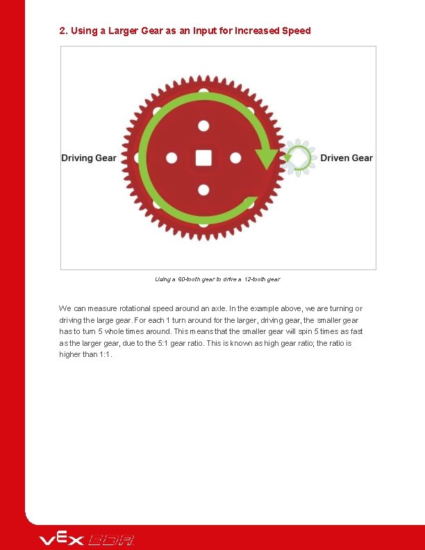 2. Using a Larger Gear as an Input for Increased Speed Using a 60