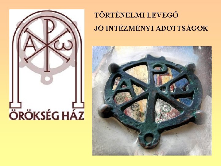 TÖRTÉNELMI LEVEGŐ JÓ INTÉZMÉNYI ADOTTSÁGOK 