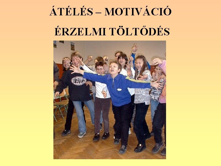 ÁTÉLÉS – MOTIVÁCIÓ ÉRZELMI TÖLTŐDÉS 