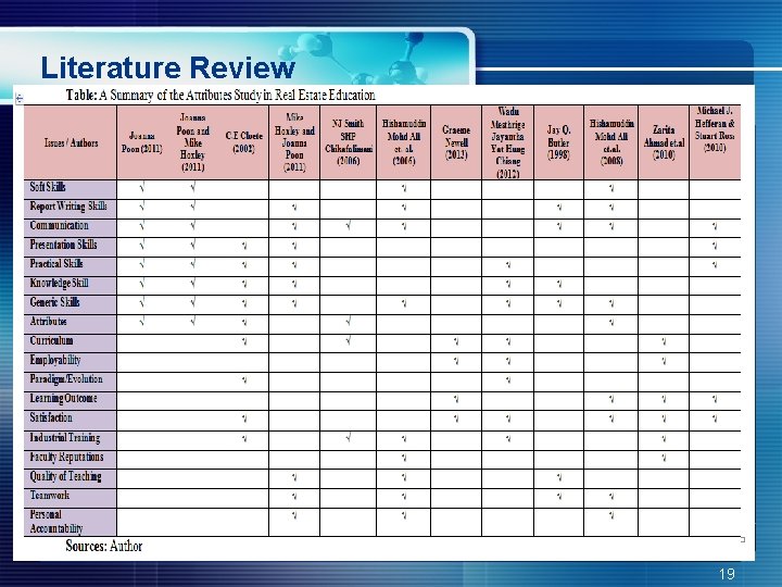 Literature Review 19 