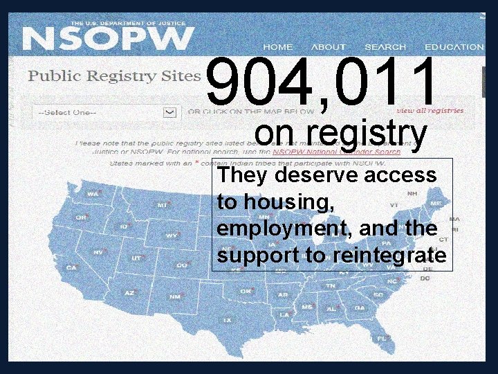 904, 011 on registry They deserve access to housing, employment, and the support to