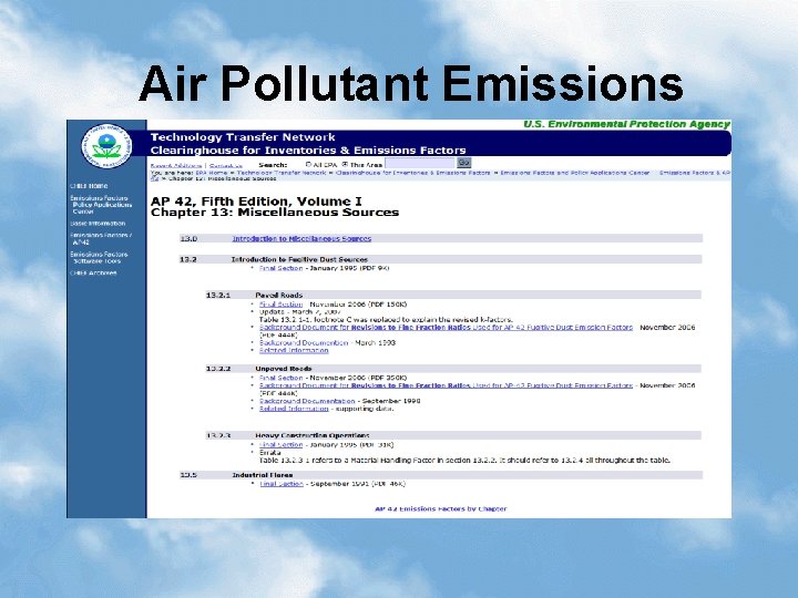 Air Pollutant Emissions 