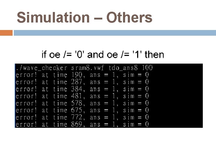 Simulation – Others 