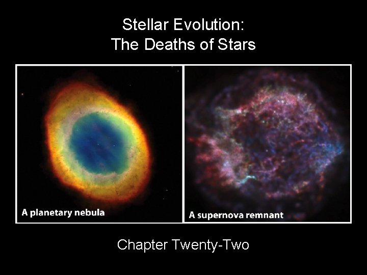 Stellar Evolution: The Deaths of Stars Chapter Twenty-Two 