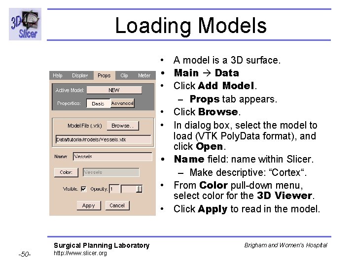Loading Models • A model is a 3 D surface. • Main Data • Loading Models • A model is a 3 D surface. • Main Data •