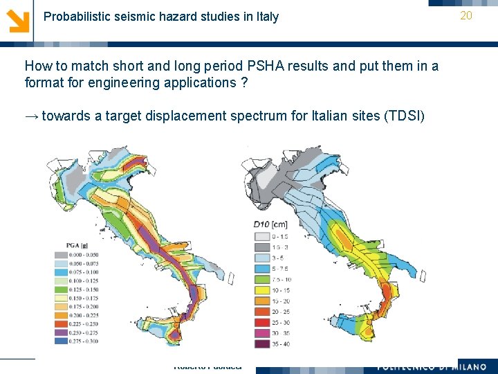 Probabilistic seismic hazard studies in Italy How to match short and long period PSHA
