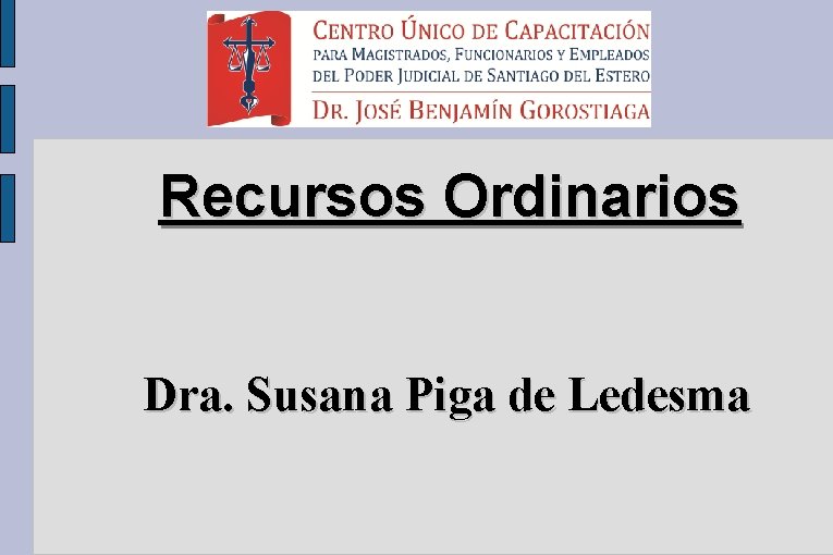 Recursos Ordinarios Dra. Susana Piga de Ledesma 