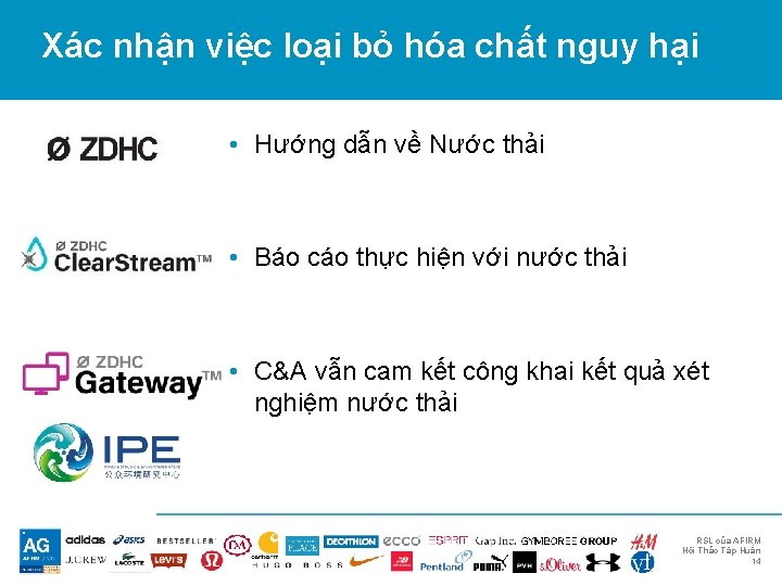 Xác nhận việc loại bỏ hóa chất nguy hại • Hướng dẫn về Nước