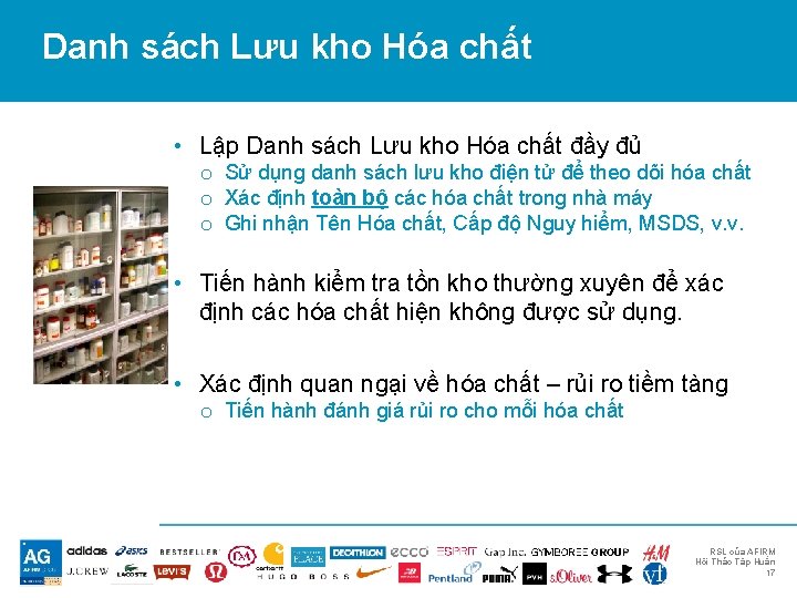 Danh sách Lưu kho Hóa chất • Lập Danh sách Lưu kho Hóa chất