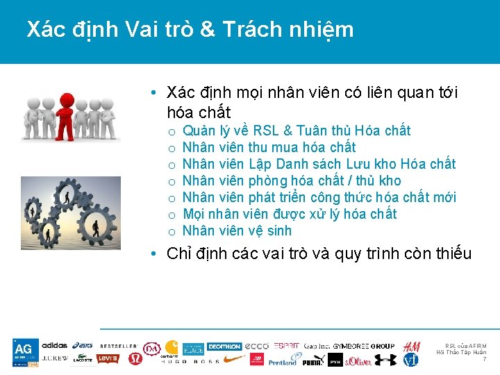 Xác định Vai trò & Trách nhiệm • Xác định mọi nhân viên có