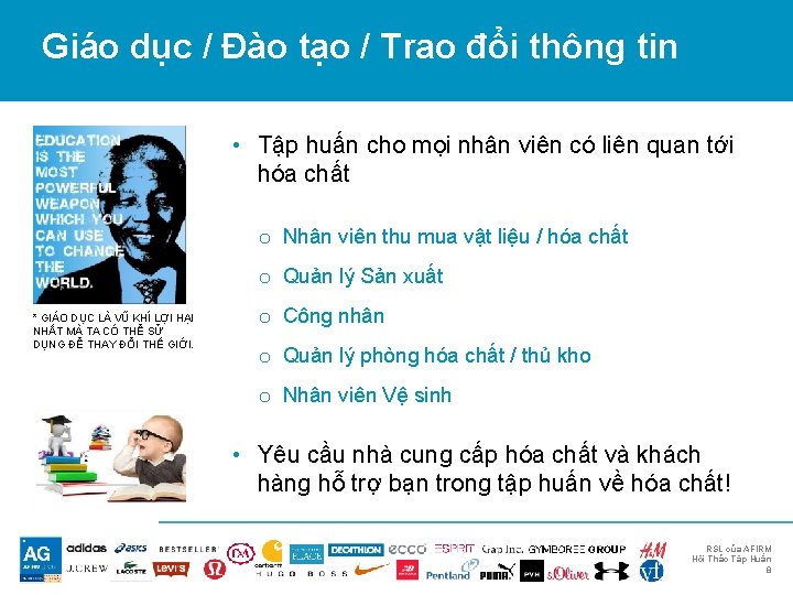 Giáo dục / Đào tạo / Trao đổi thông tin • Tập huấn cho