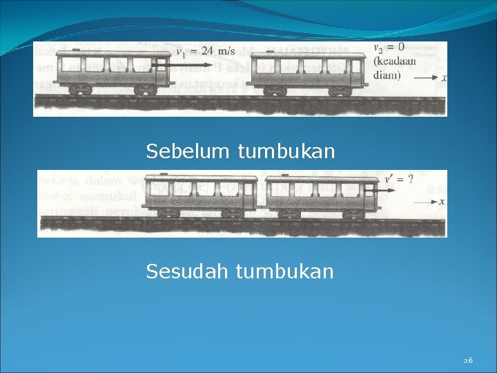 Sebelum tumbukan Sesudah tumbukan 26 Sebelum tumbukan Sesudah tumbukan 26