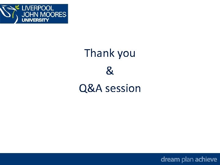 Thank you & Q&A session 