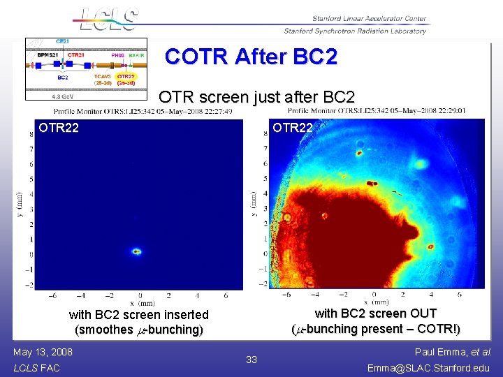 COTR After BC 2 OTR screen just after BC 2 OTR 22 with BC