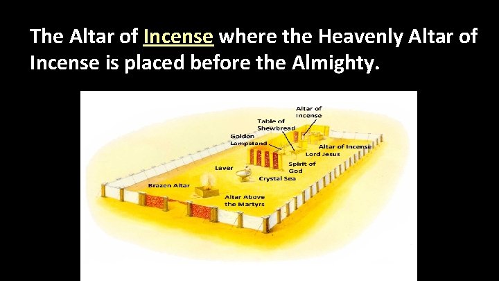 The Altar of Incense where the Heavenly Altar of Incense is placed before the