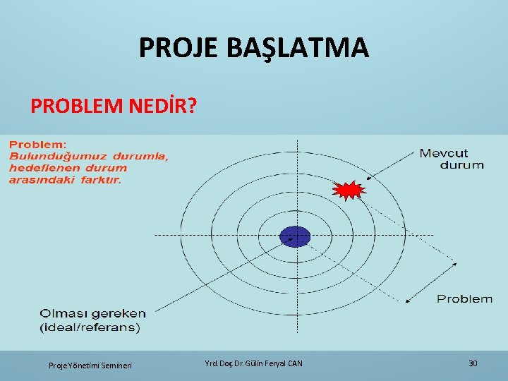 PROJE BAŞLATMA PROBLEM NEDİR? Proje Yönetimi Semineri Yrd. Doç. Dr. Gülin Feryal CAN 30