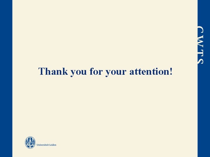 Thank you for your attention! 