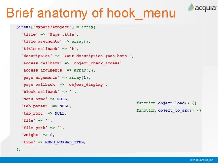 Brief anatomy of hook_menu 