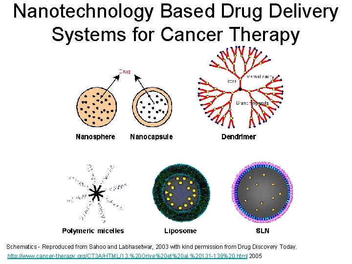 Nanotechnology Based Drug Delivery Systems for Cancer Therapy Schematics - Reproduced from Sahoo and