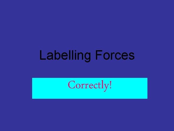 Labelling Forces Correctly! 