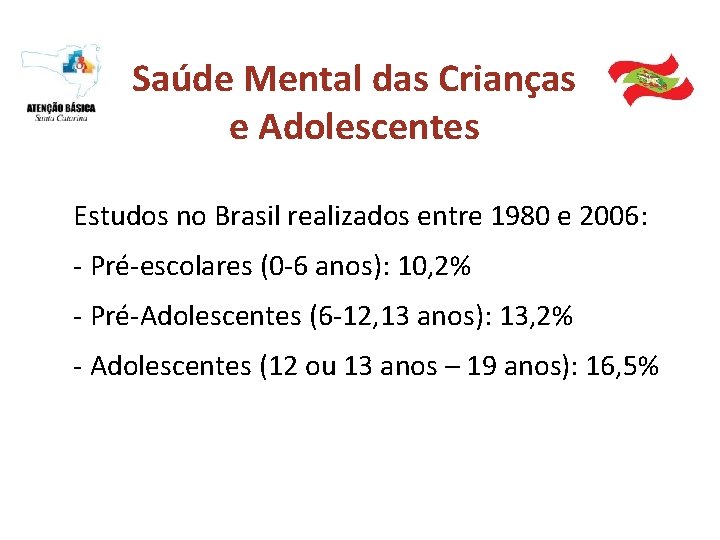 Saúde Mental das Crianças e Adolescentes Estudos no Brasil realizados entre 1980 e 2006: