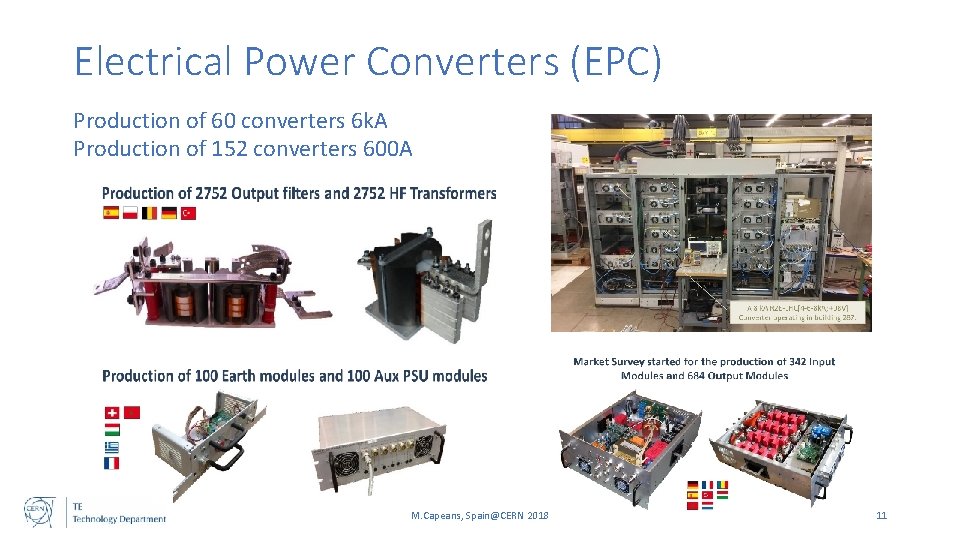 Electrical Power Converters (EPC) Production of 60 converters 6 k. A Production of 152