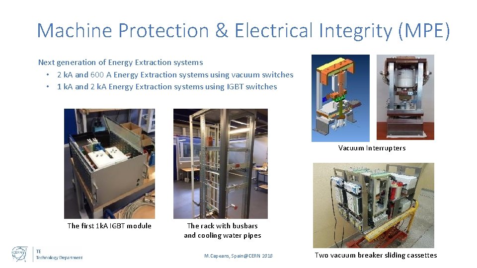 Machine Protection & Electrical Integrity (MPE) Next generation of Energy Extraction systems • 2
