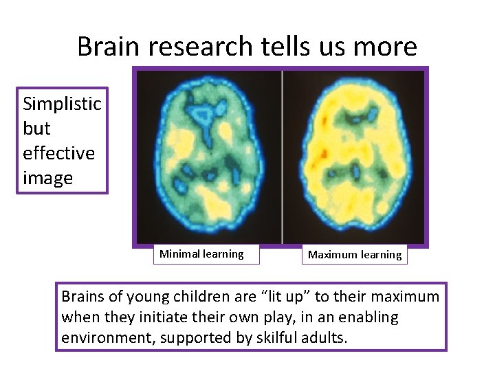 Brain research tells us more Simplistic but effective image Minimal learning Maximum learning Brains