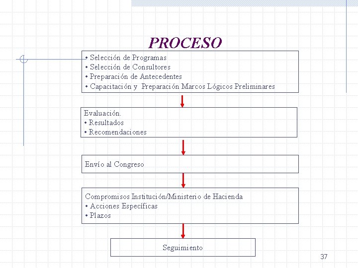 PROCESO • Selección de Programas • Selección de Consultores • Preparación de Antecedentes •