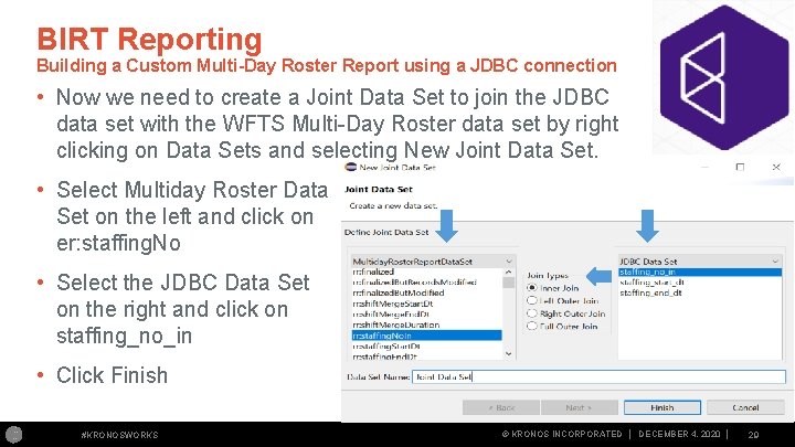 BIRT Reporting Building a Custom Multi-Day Roster Report using a JDBC connection • Now