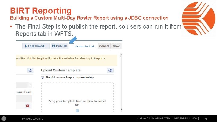 BIRT Reporting Building a Custom Multi-Day Roster Report using a JDBC connection • The
