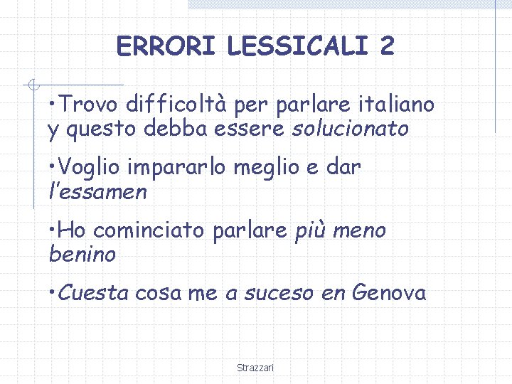 ERRORI LESSICALI 2 • Trovo difficoltà per parlare italiano y questo debba essere solucionato ERRORI LESSICALI 2 • Trovo difficoltà per parlare italiano y questo debba essere solucionato