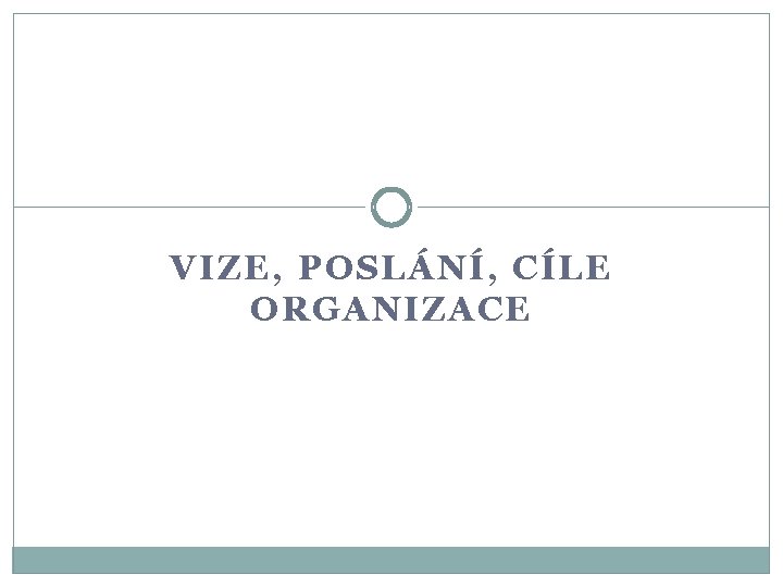 VIZE, POSLÁNÍ, CÍLE ORGANIZACE 