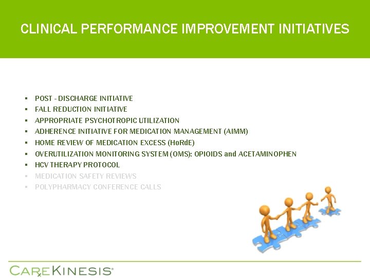 CLINICAL PERFORMANCE IMPROVEMENT INITIATIVES § § § § § POST - DISCHARGE INITIATIVE FALL