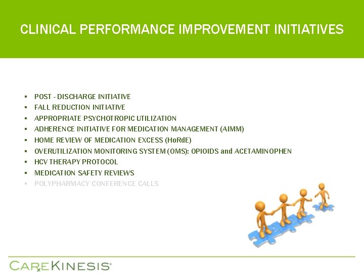 CLINICAL PERFORMANCE IMPROVEMENT INITIATIVES § § § § § POST - DISCHARGE INITIATIVE FALL