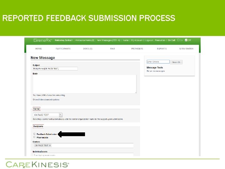 REPORTED FEEDBACK SUBMISSION PROCESS 