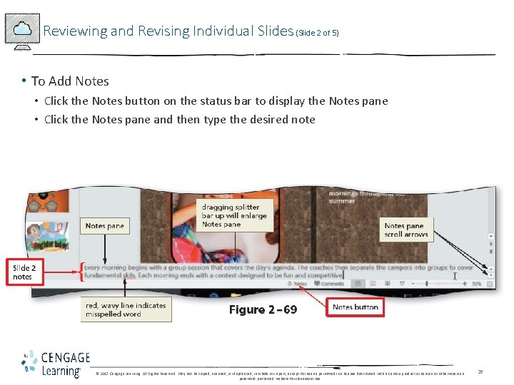 Reviewing and Revising Individual Slides (Slide 2 of 5) • To Add Notes •