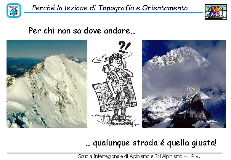 Perché la lezione di Topografia e Orientamento Per chi non sa dove andare… …