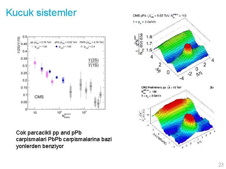 Kucuk sistemler Cok parcacikli pp and p. Pb carpismalari Pb. Pb carpismalarina bazi yonlerden