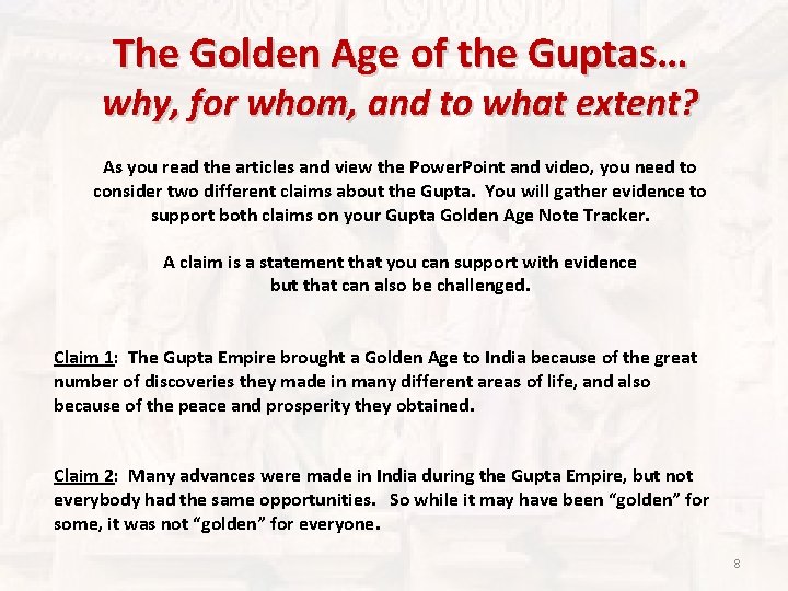 The Golden Age of the Guptas… why, for whom, and to what extent? As