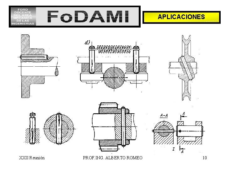 APLICACIONES XXII Reunión PROF. ING. ALBERTO ROMEO 10 