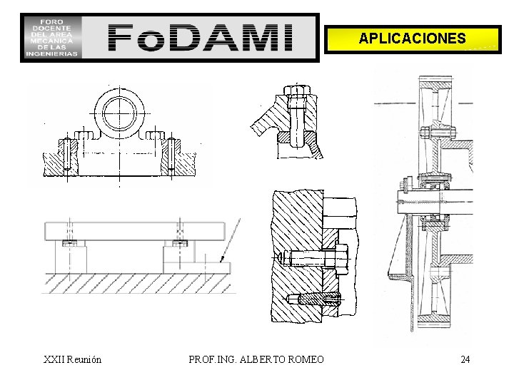 APLICACIONES XXII Reunión PROF. ING. ALBERTO ROMEO 24 