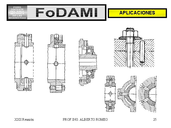 APLICACIONES XXII Reunión PROF. ING. ALBERTO ROMEO 25 