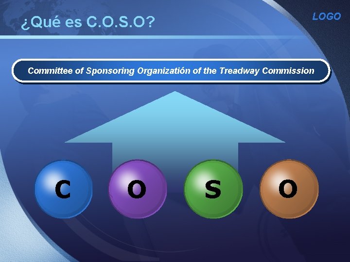 LOGO ¿Qué es C. O. S. O? Committee of Sponsoring Organizatión of the Treadway LOGO ¿Qué es C. O. S. O? Committee of Sponsoring Organizatión of the Treadway