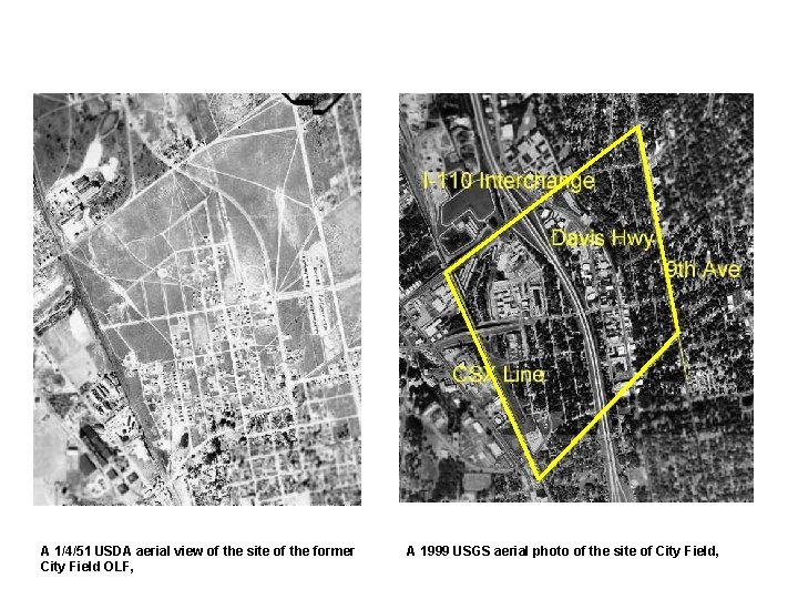 A 1/4/51 USDA aerial view of the site of the former City Field OLF,