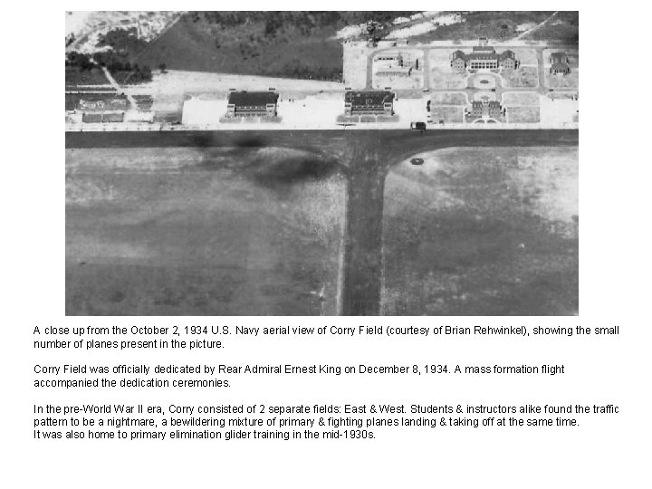 A close up from the October 2, 1934 U. S. Navy aerial view of